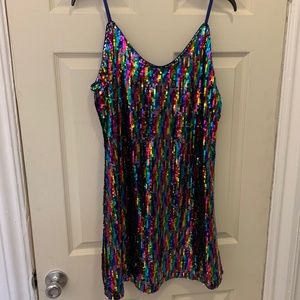 Allegra K Glitter Sequin Party Dress